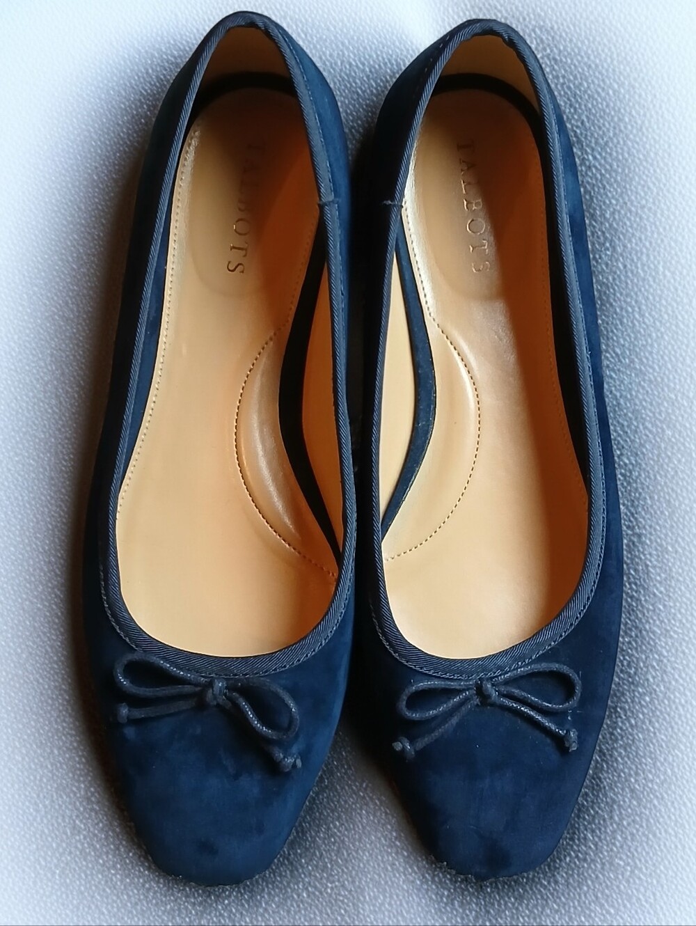 Talbots Navy Blue Suede Ballet Flats Size 8M